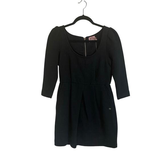 NWT Juicy Couture Black Coco Pleated Dress Mini Dress Pockets Size Small - Picture 1 of 6